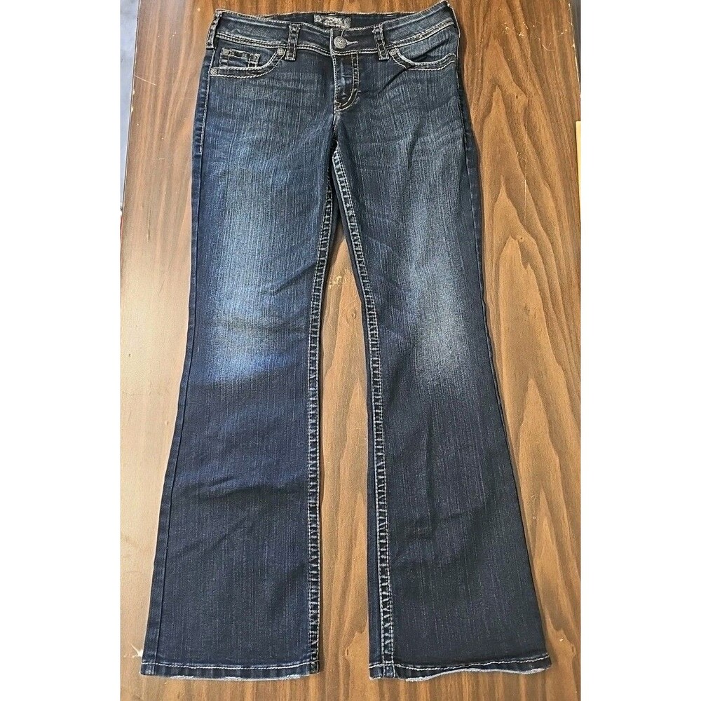 Buckle Bke Silver Suki Surplus Thick Stitch Flap Pocket Jeans Women's 31x32 G1